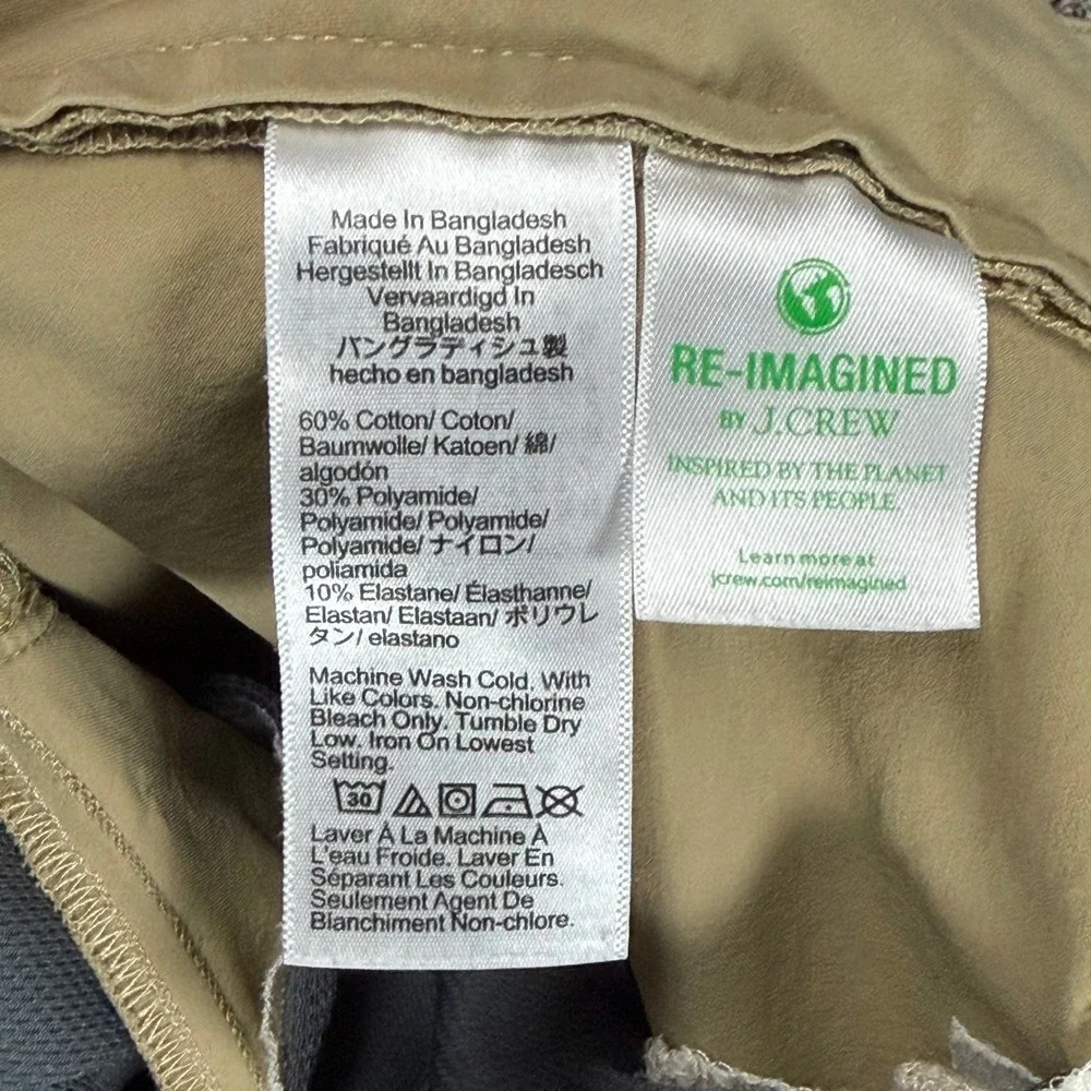 J Crew 484 Slim Tech Pants Mens 30/30 Beige Cotton Performance Stretch Chino